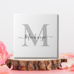 Azulejo De Cerâmica Personalizar Nome Inicial do Monograma<br><div class="desc">Personalize este produto Monograma Inicial ou Nome. Parece bom em qualquer coisa. ⭐ PERSONALIZAR este modelo com o seu trabalho de arte. ⭐ EDITÁ-lo ainda mais para fazer mais alterações. ⭐ TRANSFERIR este design para qualquer produto. Visite todas as minhas lojas em bit.ly/SandyspiderStores (recortar e colar).</div>