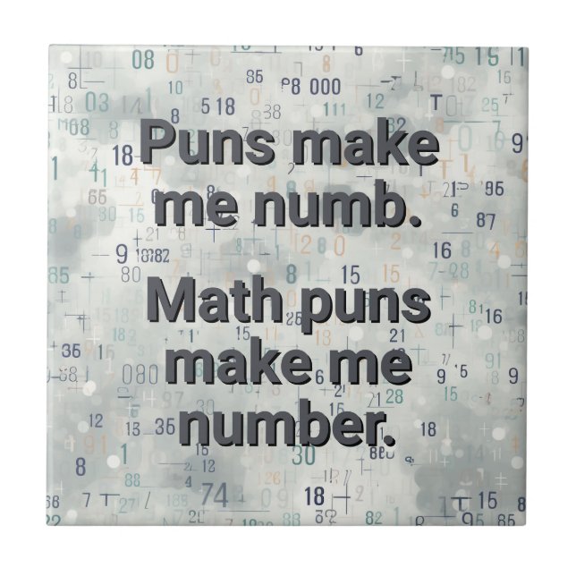 Azulejo De Cerâmica Personalizar Números de Matemática (Frente)