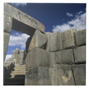 Azulejo De Cerâmica Peru, Cuzco, fortaleza de Sacsayhuaman, bom exempl