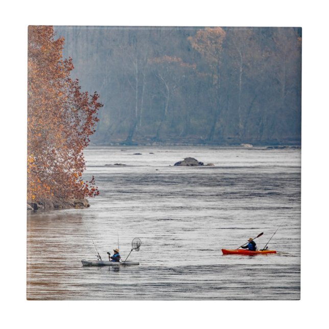 Azulejo De Cerâmica Pesca Kayak (Frente)