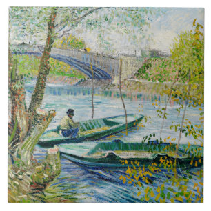 Azulejo De Cerâmica Pesca na Primavera por Vincent van Gogh