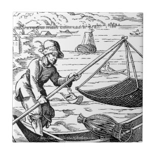 Azulejo De Cerâmica "Pescador do século XVI"