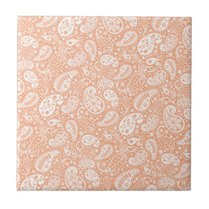 Azulejo De Cerâmica Pêssego Pastel Paisley