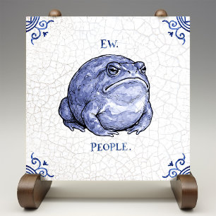 Azulejo De Cerâmica Pessoas Nojentas Sapo Delft Azul Estilo Holandês 
