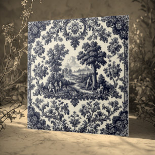 Azulejo De Cerâmica Pessoas Rústicas do Campo Toile Francesa Cenário P