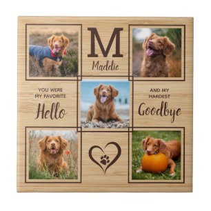 Azulejo De Cerâmica Pet Memorial Pet Personalizado Perda 5 Colagem Fot