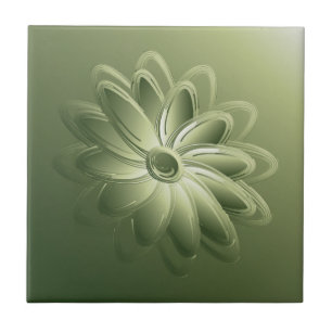 Azulejo De Cerâmica pétalas verdes