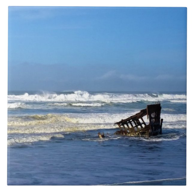 Azulejo De Cerâmica Peter Iredale Shipwreck, Costa do Oregon (Frente)
