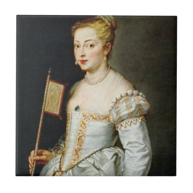 Azulejo De Cerâmica Peter Paul Rubens Retrato de uma Senhora (Frente)