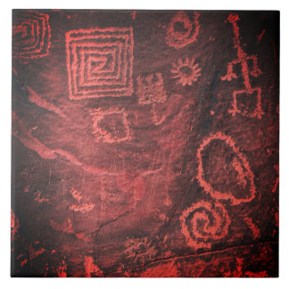 Azulejo De Cerâmica Petróglifos Escritos da Caverna Hopi Arte Azulejo