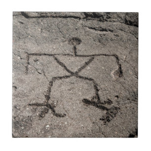 Azulejo De Cerâmica Petroglyph havaiano retro - Petroglyphs do vintage