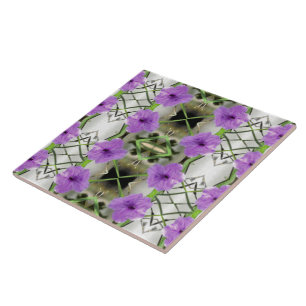 Azulejo De Cerâmica Petunias mexicanas e trabalhos de tercearia