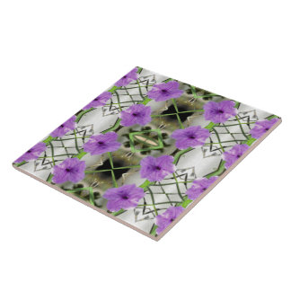 Azulejo De Cerâmica Petunias mexicanas e trabalhos de tercearia