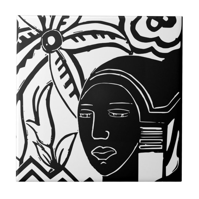 Azulejo De Cerâmica Phantasy Africano (Frente)