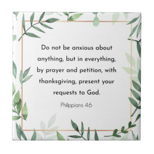Azulejo De Cerâmica Philippians 4:6, Bíblia Verse