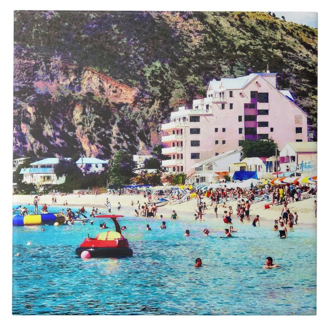Azulejo De Cerâmica Philipsburg Sint Maarten Beach (Frente)