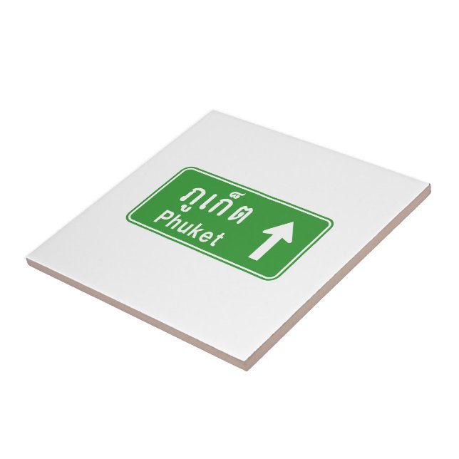 Azulejo De Cerâmica Phuket Ahead ⚠ Sinal De Tráfego Rodoviário Tailand (Lateral)