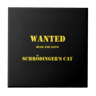 Azulejo De Cerâmica Piada Quântica Divertida: O Gato de Schrödinger à