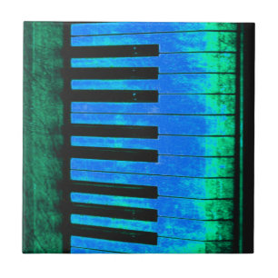 Azulejo De Cerâmica Piano Keys Black and Blue Beautiful and ARTISTIC