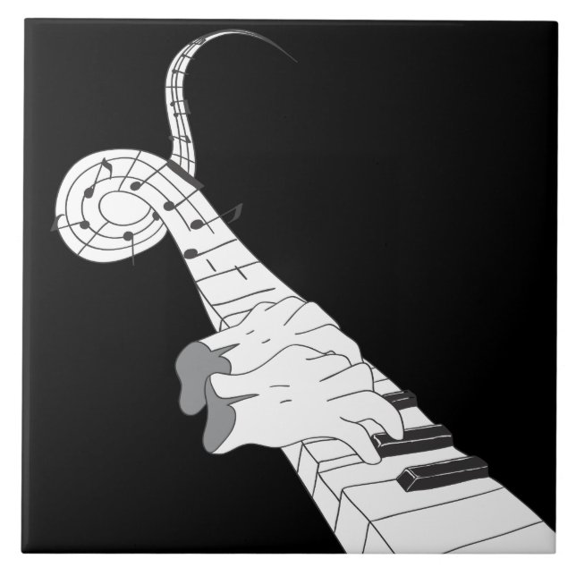 Azulejo De Cerâmica Piano Music (Frente)