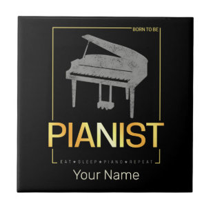 Azulejo De Cerâmica Piano Nascer A Ser Pianista Músico Vintage Design