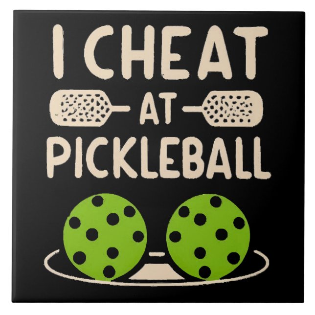 Azulejo De Cerâmica Pickleball Engraçado (Frente)
