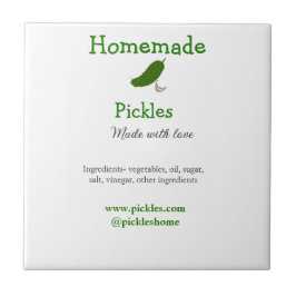 Azulejo De Cerâmica Picles feitos em casa com amor adicionar texto sit