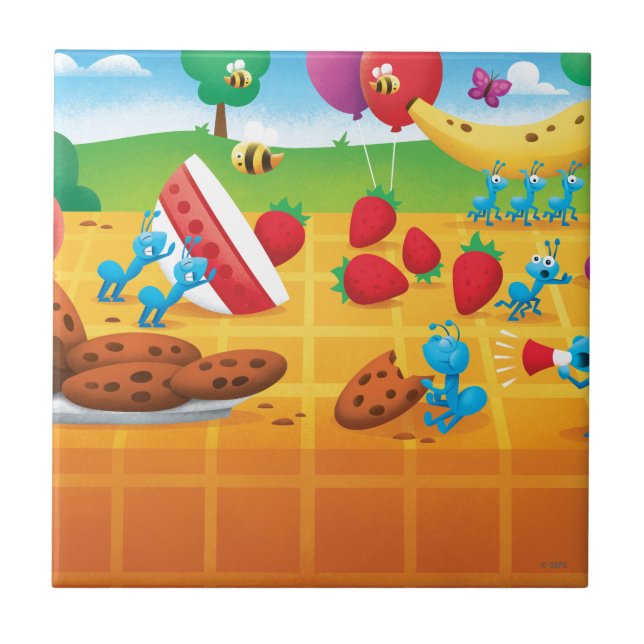 Azulejo De Cerâmica Picnic de verão (Frente)