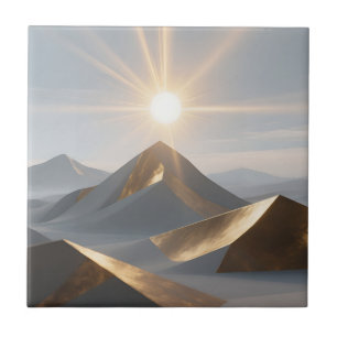 Azulejo De Cerâmica Picos do Deserto Golden Sunrise
