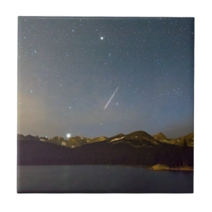 Azulejo De Cerâmica Picos do indiano do chá de meteoro de Perseid