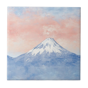 Azulejo De Cerâmica Picos do Pôr do Sol – Paisagem de Sonho da Montanh