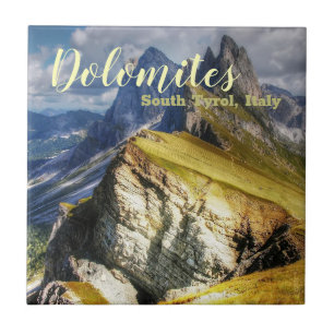 Azulejo De Cerâmica Picturesque Dolomites South Tyrol Itália