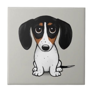 Azulejo De Cerâmica Piebald Dachshund  Azulejo cerâmico de Cães Cach