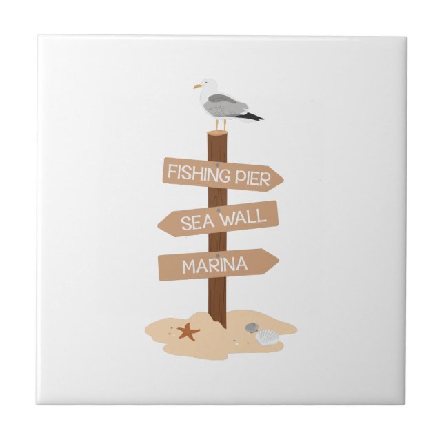 Azulejo De Cerâmica Pier de Pesca (Frente)