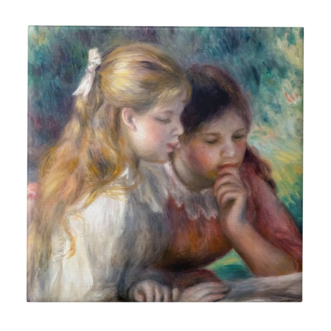 Azulejo De Cerâmica Pierre-Auguste Renoir - A Leitura (Frente)
