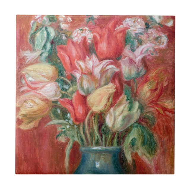 Azulejo De Cerâmica Pierre-Auguste Renoir - Buquê Tulip (Frente)