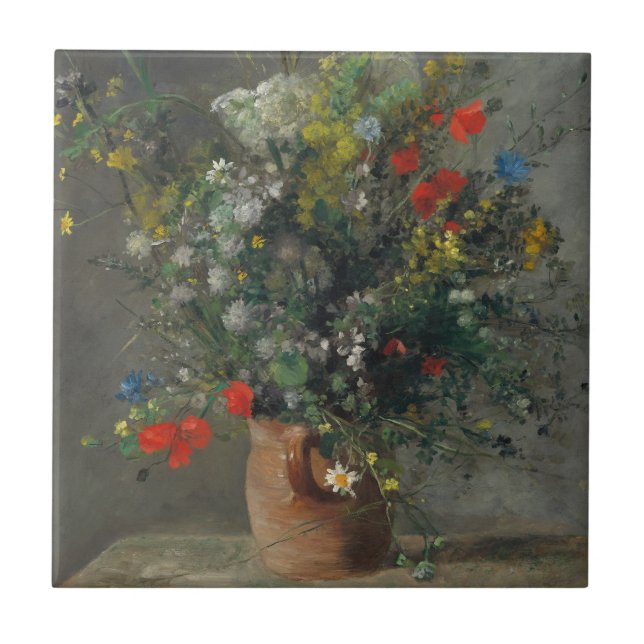 Azulejo De Cerâmica Pierre-Auguste Renoir - Flores num Vase 1866 (Frente)
