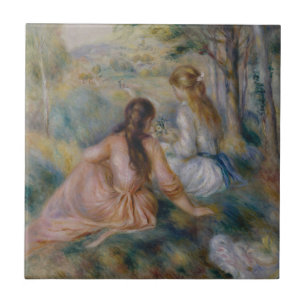 Azulejo De Cerâmica Pierre Auguste Renoir   no prado
