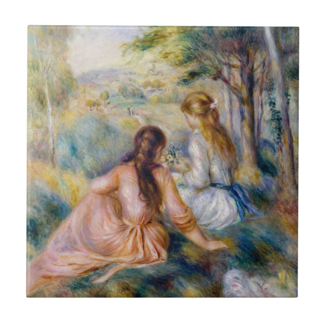 Azulejo De Cerâmica Pierre-Auguste Renoir - No Prado (Frente)