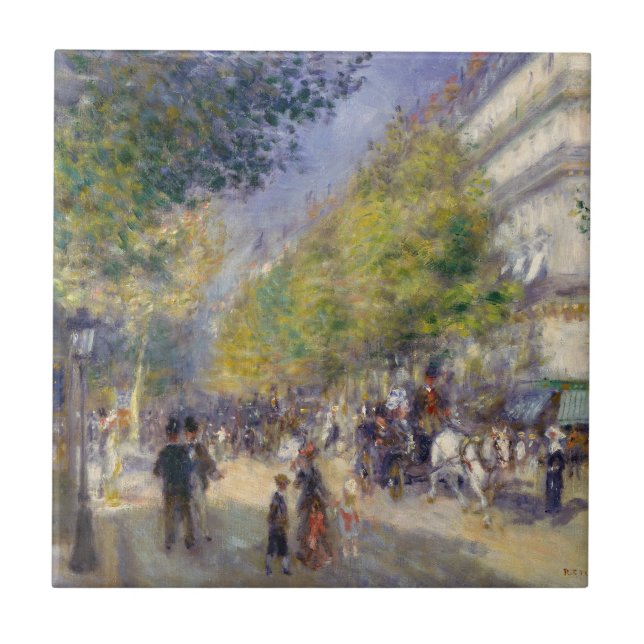 Azulejo De Cerâmica Pierre-Auguste Renoir - Paris, Grands Boulevards (Frente)