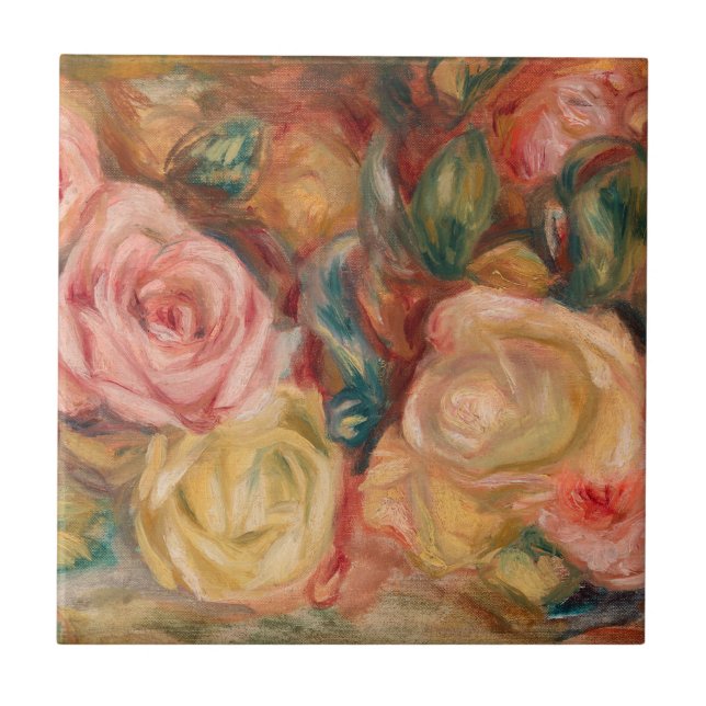 Azulejo De Cerâmica Pierre-Auguste Renoir - Rosas (Frente)
