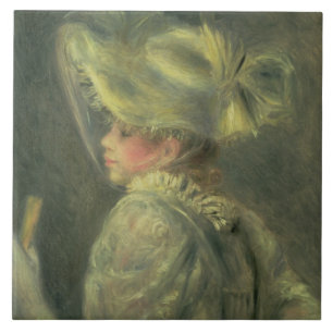 Azulejo De Cerâmica Pierre um Renoir o chapéu branco