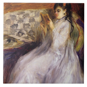 Azulejo De Cerâmica Pierre uma leitura da jovem mulher de Renoir