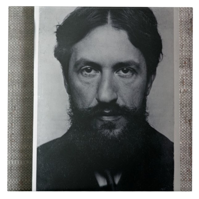 Azulejo De Cerâmica Piet Mondrian (1872-1944), c.1910 (foto de b/w) (Frente)