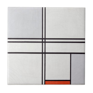 AZULEJO DE CERÂMICA: PIET MONDRIAN : CINZA - RED 1
