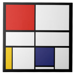 Azulejo De Cerâmica Piet Mondrian, Composição C
