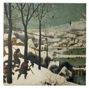 Azulejo De Cerâmica Pieter Bruegel a pessoa idosa - caçadores na neve