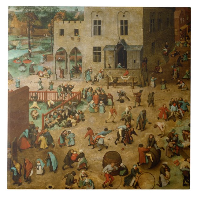 Azulejo De Cerâmica Pieter Bruegel a pessoa idosa - os jogos das (Frente)