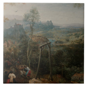 Azulejo De Cerâmica Pieter Bruegel o Magpie da Pessoa idosa- no