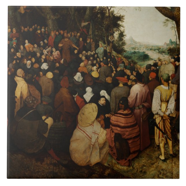 Azulejo De Cerâmica Pieter Bruegel, o Velho - O Sermão da Rua John (Frente)